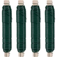 ECENCE 4X Alambre para Plantas galvanizado- 0-65mm Alambre Enrollado en Bobina de Madera- Alambre de jardín para Sujetar…